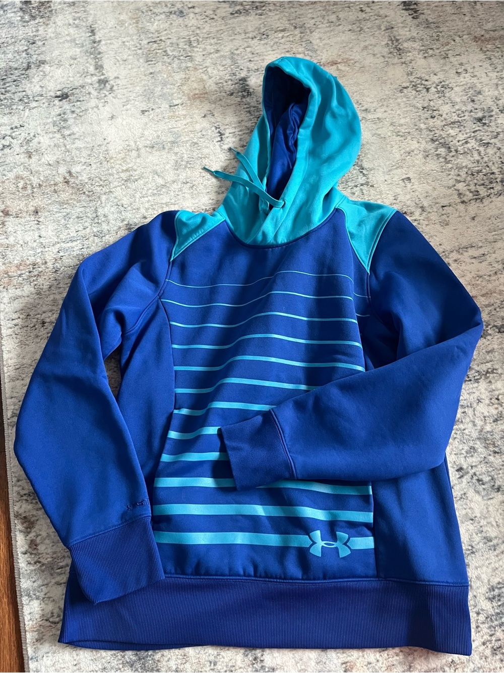 Under Armour Blue and Teal Striped Hoodie